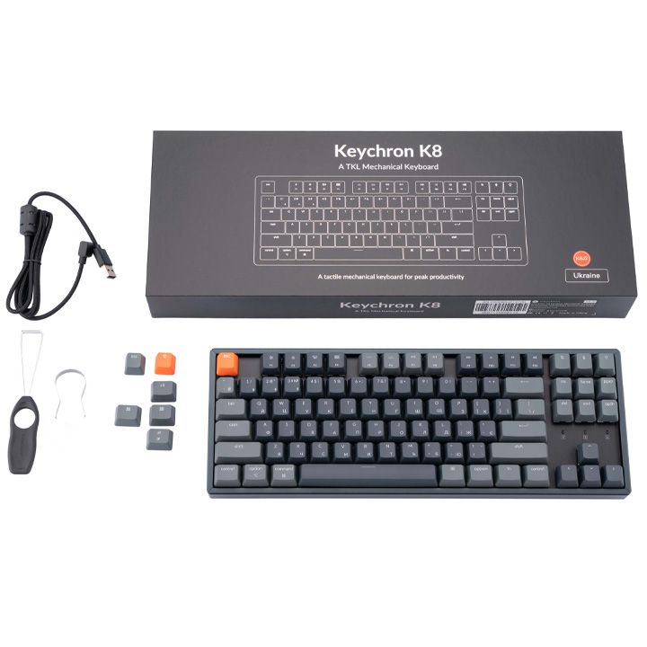 Keychron K8 Gateron Hot Swap Brown მექანიკური Gaming კლავიატურა Extra ge