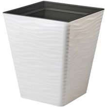 Product image of FORM PLASTIC SAHARA DUNES SQUARE 3920-011 Ø30 თეთრი პლასტმასის ქოთანი ყვავილებისთვის