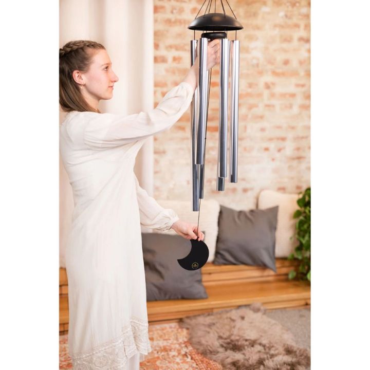 meinl-sonic-energy-moon-meditation-chime-44110-cm---432-hz---round-archsilver-zari-photo-2