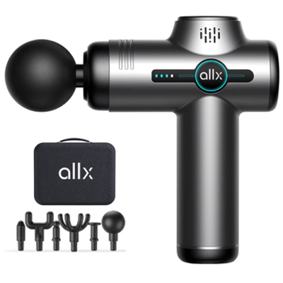 ელექტრო მასაჟორი ALLX AXM-324G, 18W, 3200Rpm, Mini Massage Gun, Gray
