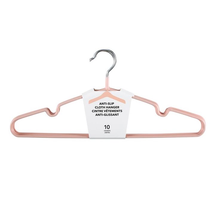 sakidi-10-tsalisimple-anti-slip-cloth-hanger-10-counts-pink