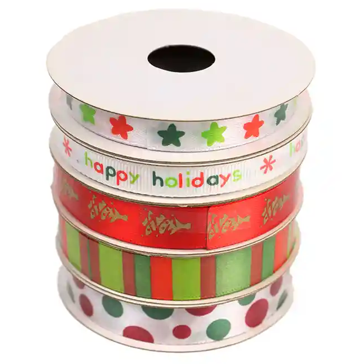 christmas-series-2m-christmas-gift-ribbon-set-5-assorted-models-sachuqrebis-shesakravi-lenti