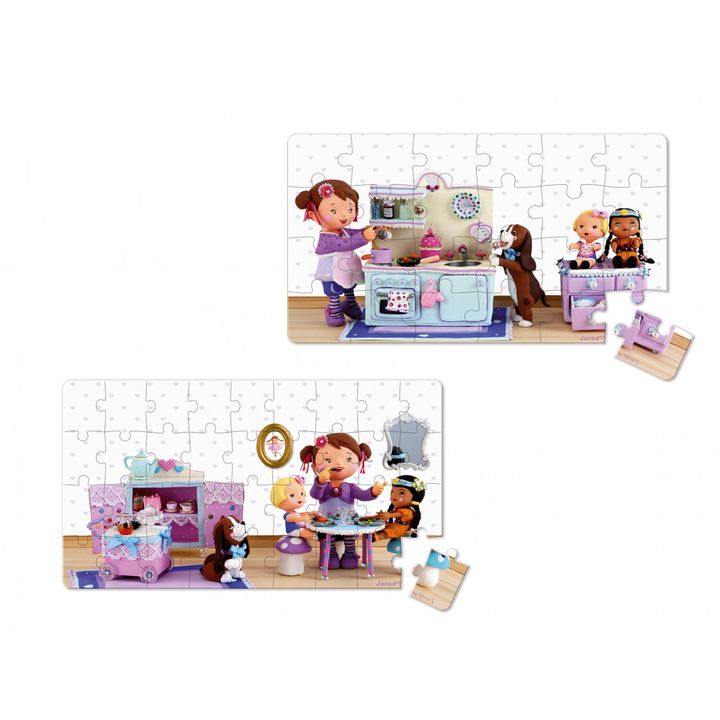satamasho-fazli-janod-set-of-2-puzzles-lola-arranges-a-tea-party-j02769-photo-4