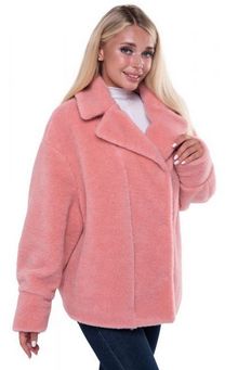 Product image of ქურთუკი ECO-BOHO ნატურალური შალი ორაგული ვარდისფერი