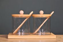 Product image of ორცალიანი რეზერვუარი ბამბუკის სადგამზე 8*8 სმ