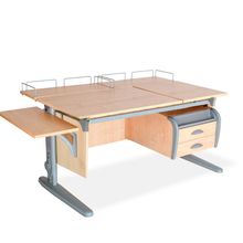 Product image of სამეცადინო მაგიდა ერგო ეკო 75/40 ტუმბოთი, გვერდითა და უკანა თაროთი