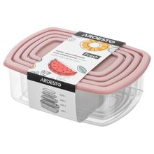Product image of ARDESTO FRESH AR1312P 4 ცალი ვარდისფერი საკვების შესანახი კონტეინერების ნაკრები