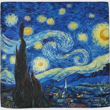 Product image of 100% ნატურალური აბრეშუმის შარფი ვან გოგის ვარსკვლავიანი ღამე