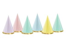 Product image of ქაღალდის ქუდი Yummy  ოქროსფერი კანტით 16სმ 6ც