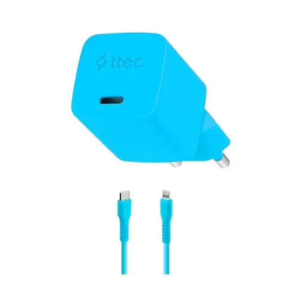 ttec-smartcharger-gan-20w-pd-travel-fast-charger-usb-c--lightning-cable-120cm-neon-purple-2scg20lnm-adapteri