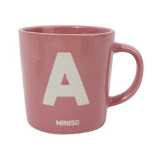 Product image of კერამიკის ჭიქა/Minimalist Alphabet Ceramic Mug 340mL (Pink)