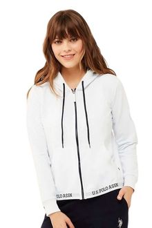 Product image of U.S. Polo Assn. 16599 ქურთუკი ჰუდი ელვა შესაკრავით (თეთრი)
