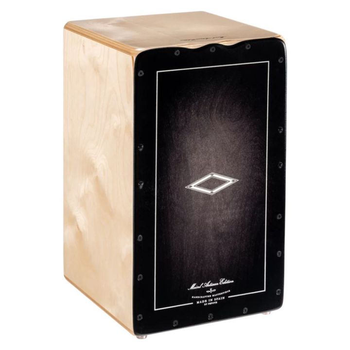 meinl-aesleyb-percussion-artisan-edition-series-string-cajon-sole-line---ebony-burst-kakhoni