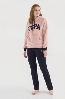Product image of U.S. Polo Assn. 16808 ქალის ორეული შარვლით, ჰუდით (ვარდისფერი)