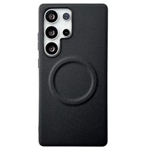 Product image of Mobile Phone Case/ For Samsung Galaxy S25 Ultra Leather Back Case Compatible with MagSafe Skin-touch Phone Cover - Black