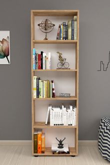 Product image of Comfo 5 დონიანი წიგნების თარო ფიჭვის ფაქტურით