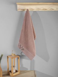 Product image of Manamo  Tiny Rose  სახის პირსახოცი ბამბის ატმისფერი ნაქარგით 50x85 სმ