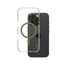 Product image of Mobile Phone Case/ CARE by PanzerGlass iPhone 16 Pro Flagship Case Transparent Urban Combat w. Green MagSafe