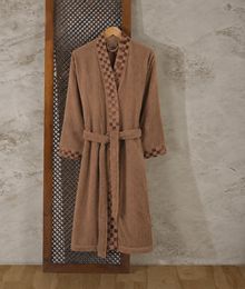Product image of Manamo Home CHECKER MICROCOTTON  BATHROBE MOCHA ხალათი