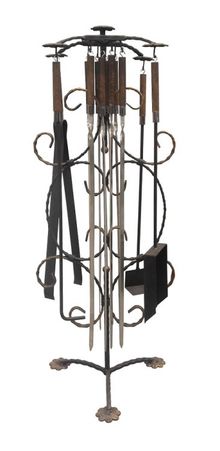 Product image of ჭედური აქსესუარების ნაკრები ბუხრისთვის + 8 შამფური A130