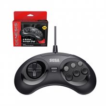 Product image of SEGA CONTROLLER 6-BUTTON ARCADE PAD FOR SEGA GENESIS ORIGINAL PORT BLACK სადენიანი კონტროლერი