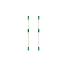 Product image of ოქროსფერი საყურე ზურმუხტისფერი თვლებით