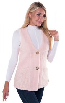 Product image of ჟილეტი 'ოფის ლაითი' ნატურალური შალი პუდრა ვარდისფერი