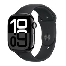 Product image of Apple Watch Series 10 GPS 46mm Jet Black Aluminium Case with Black Sport Band (M/L) სმარტ საათი