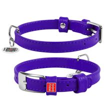 Product image of COLLAR ძაღლის ტყავის საყელო QR პასპორტით - იისფერი ზომა S 27-36სმ 15მმ