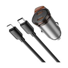 Product image of HOCO NZ16B (PD45W) მანქანის სწრაფ დამტენი 3.0QC + Type-c to iphone კაბელი