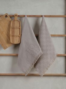 Product image of Manamo  Home  სამზარეულოს პირსახოცი ბამბის ბეჟი ჟაკარის 50x70 სმ (2ც)