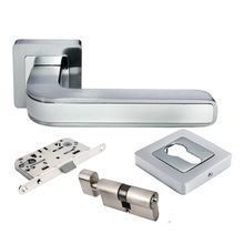 Product image of Morelli სახელურის კომპლექტი ცილინდრი გასაღები/გადამკეტზე "EON" DIY MH-46-KH SC/CP-S55 matte chrome/chrome