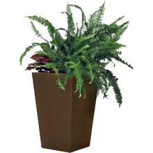 Product image of KETER SMALL RATTAN PLANTER-BRW590 28.5x28.5x43.5 CM, ყავისფერი ყვავილის ქოთანი