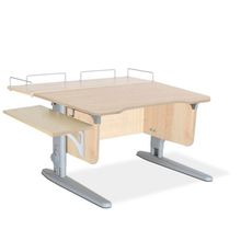 Product image of სამეცადინო მაგიდა 'ერგო' ეკო 75R მრგვალი კუთხით, გვერდითა და უკანა თაროთი
