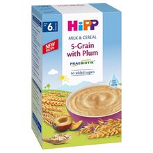 Product image of HIPP - 5მარცვლოვანი შავი ქლიავით (6 თვიდან) 250 გრ ბავშვის ფაფა
