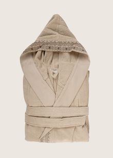 Product image of BLEN BORDER JACQUARD HOODED BATHROBE BLUSH 1 ხალათი
