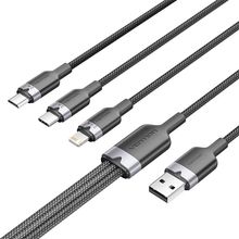 Product image of VENTION CTPBG USB 2.0 A Male to 3-in-1 USB-C & Lightning & Micro-B Male  მობილურის კაბელი 1.5მ