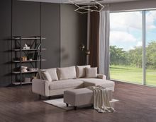 Product image of კუთხის დივანი Flavia პუფით კრემისფერი (KG1081)