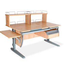 Product image of სამეცადინო მაგიდა ერგო უნივერსალი SUT17, ტუმბო TCH 04, გვერდითა ერთ და უკანა ორი ორ იარუსიანი თარო