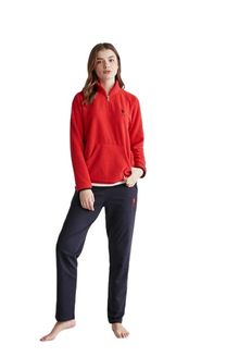 Product image of U.S. Polo Assn. 16948 ქალის ორეული შარვლით, მაღალი საყელოთი (წითელი)