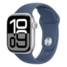 Product image of Apple Watch Series 10 GPS 42mm Silver Aluminium Case with Denim Sport Band (S/M) სმარტ საათი