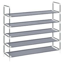 Product image of SONGMICS, ფეხსაცმლის თარო, 5 იარუსიანი, ნაცრისფერი, 98 x 28 x 92 სმ