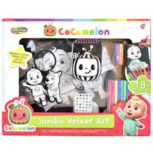 Product image of PLAY4EVER Cocomelon Jumbo Velvet Art გასაფერადებელი ნაკრები