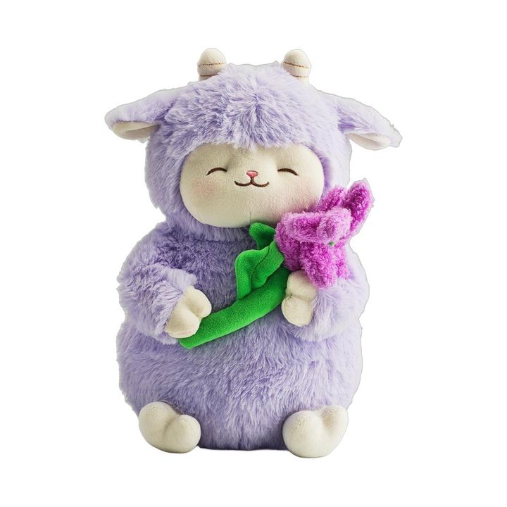 miniso-lamb-baa-yumyum-collection-11in-cici-holding-flower-plush-toy-purple-holding-lavender-rbili-satamasho