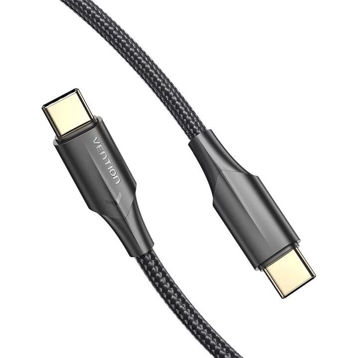 vention-taubh-nylon-braided-usb-20-c-male-to-c-male-3a-cable-2m-black-led-type-photo-2