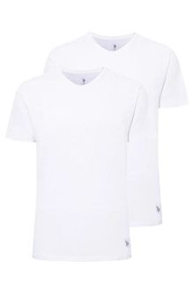 Product image of U.S. Polo Assn. 90002 კაცის R მაისური მოკლე მკლავით XTRA ზომა 2 ცალი (თეთრი)