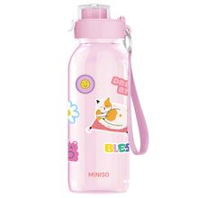 Product image of MINISO DIY Series Flip Top Plastic Bottle with Strap 1100მლ (Pink) ბოთლი