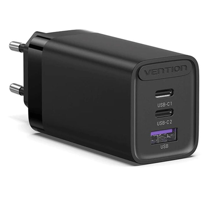 vention-fedb0-eu-3-port-usbcca-gan-charger65w30w30w-eu-plug-black