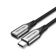 Product image of TVENTION TABHD Cotton Braided USB-C 3.1 Extension Cable  0.5M Gray