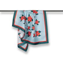 Product image of ჯოვანი მორა შარფი წითელი ლოტუსი ნატურალური აბრეშუმი ცისფერი